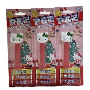 Lot of 3 - 2025 Christmas Pez: Happy‎ Holidays Hello Kitty  - Exp 10/02/30 New